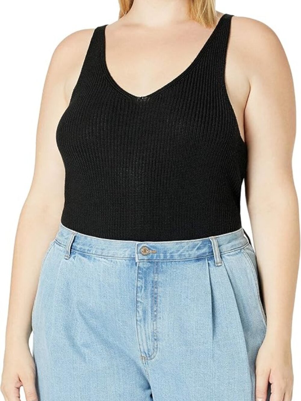 The Drop | V-Neck Textured Rib Sweater Tank